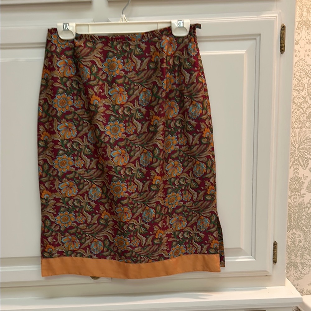 Harold's Brown and Orange Pencil Skirt Knee-Length